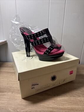 Gun Heal Pumps Pink/black The Highest Heel Collection Sz 6 New With Box